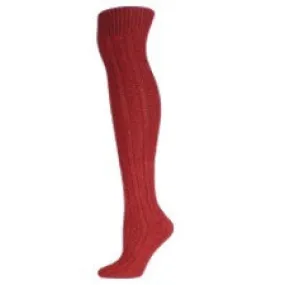 Raspberry Pebble Rib Over The Knee Socks (Women's)