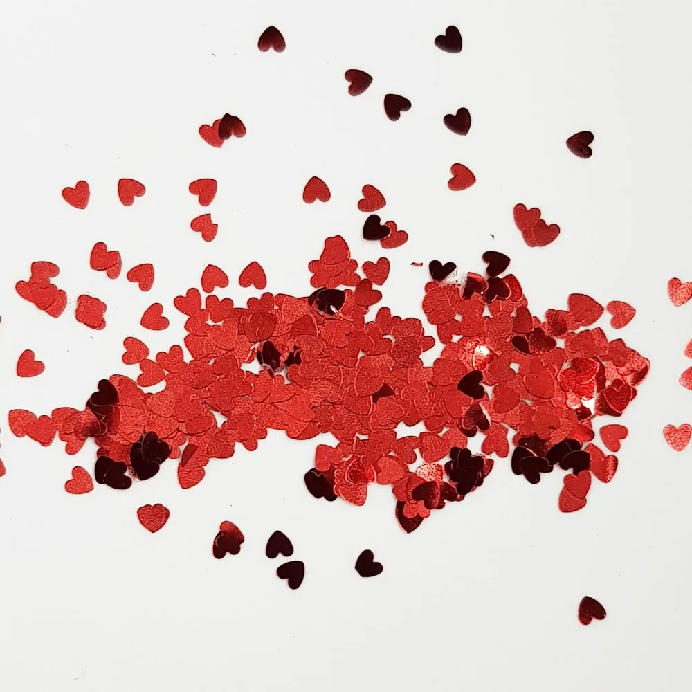Red Glitter Hearts (Metallic Glitter Hearts) - Be My Valentine