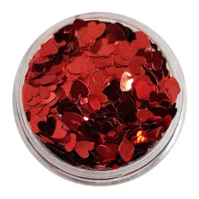 Red Glitter Hearts (Metallic Glitter Hearts) - Be My Valentine