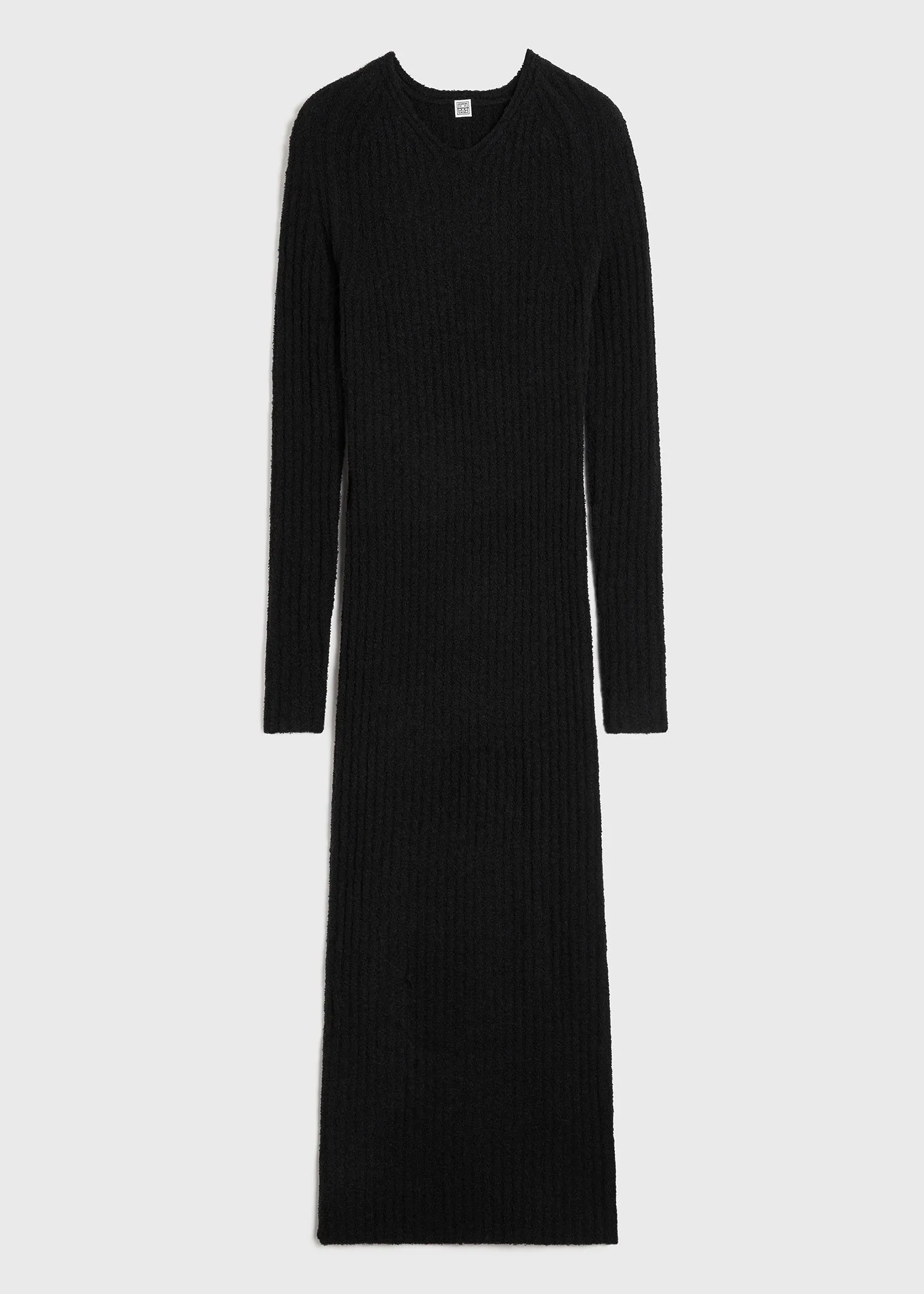 Ribbed merino blend dress black