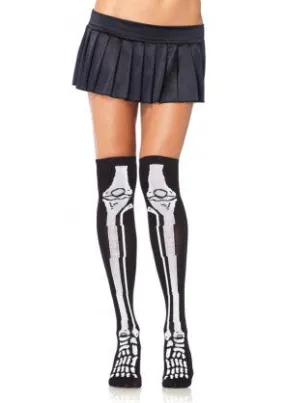 Skeleton Over The Knee Socks (Women's)