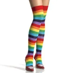 Striped Rainbow Thigh Highs
