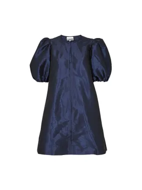 Taffeta Mini Dress Navy