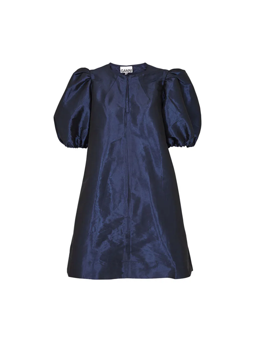 Taffeta Mini Dress Navy