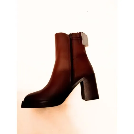 Tamaris Brown Leather Platform Sole Heeled ankle Boot