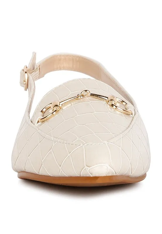 Temptation Croc Slingback Flat Sandals