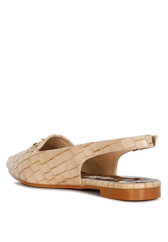 Temptation Croc Slingback Flat Sandals
