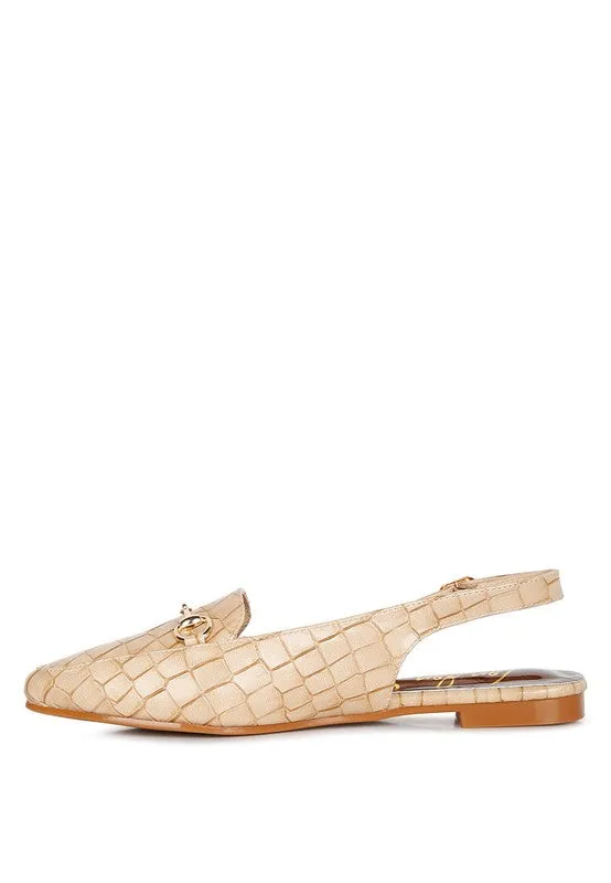 Temptation Croc Slingback Flat Sandals