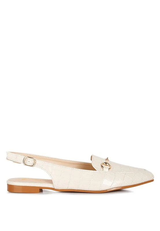 Temptation Croc Slingback Flat Sandals