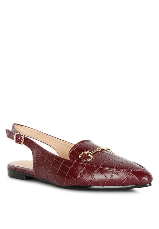 Temptation Croc Slingback Flat Sandals