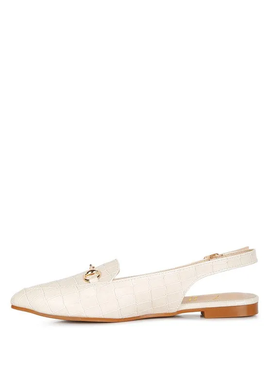 Temptation Croc Slingback Flat Sandals