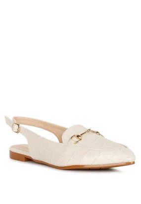 Temptation Croc Slingback Flat Sandals