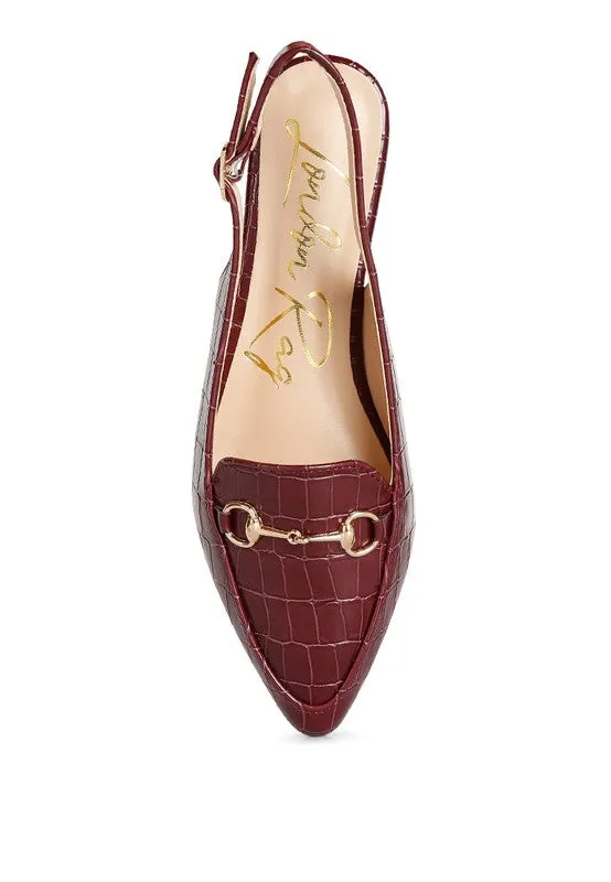 Temptation Croc Slingback Flat Sandals