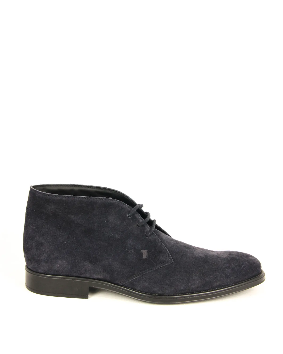 Tod's Men's Polacco Blue Denim Scuro Suede Lace Up Leather Lining Ankle Boots