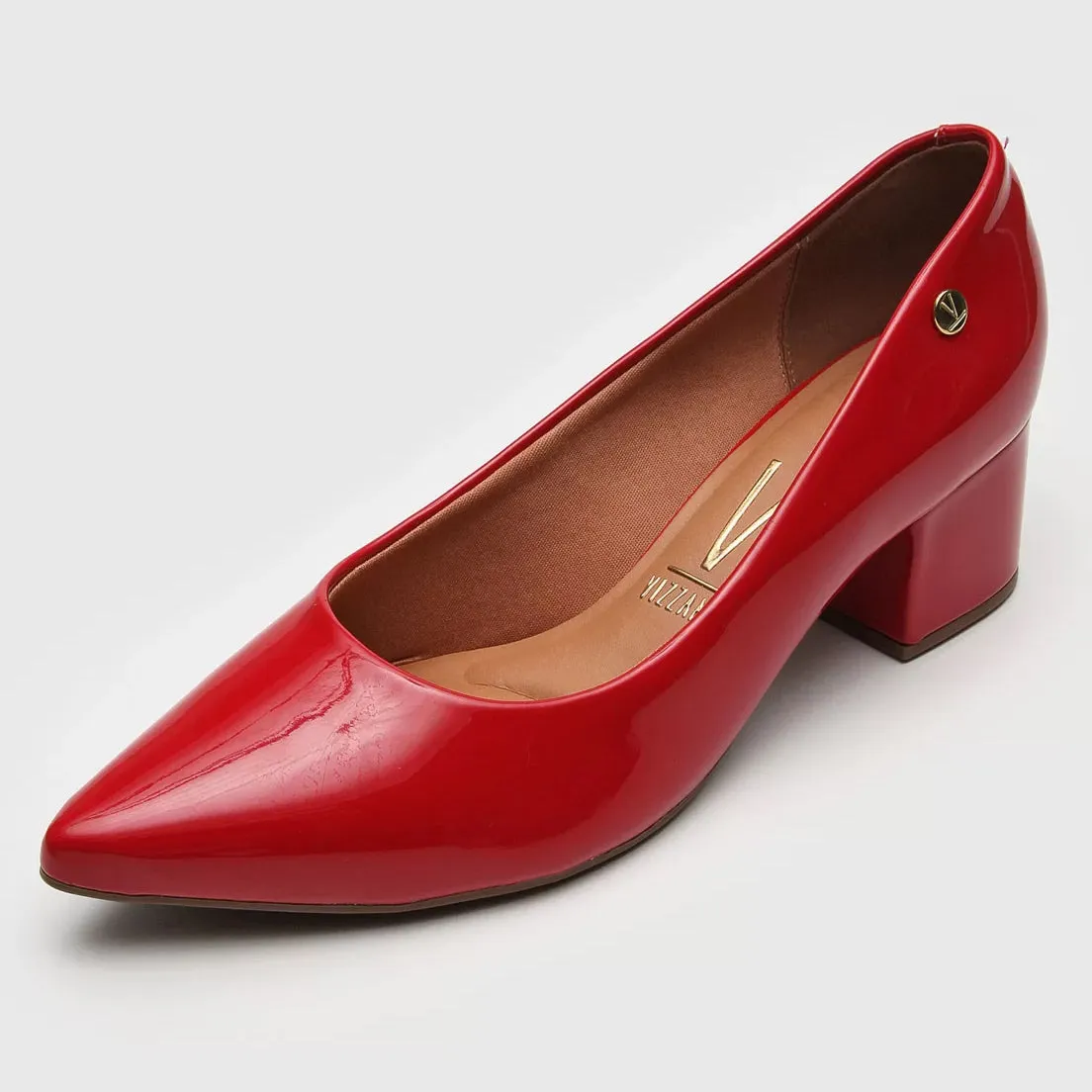 Vizzano 1220-315 Block Heel Pump in Red Patent