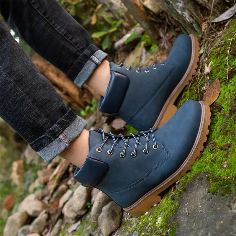 Women's lace up low heel work combat boots ankle booties