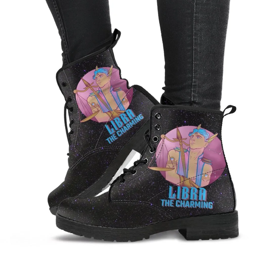Zodiac Combat Boots - Libra #1 | Vegan Leather Lace Up Boots Women, Handmade Lace Up Boots, Women's Boots, Custom Shoes, Aesthetic Shoes, Vegan Shoes