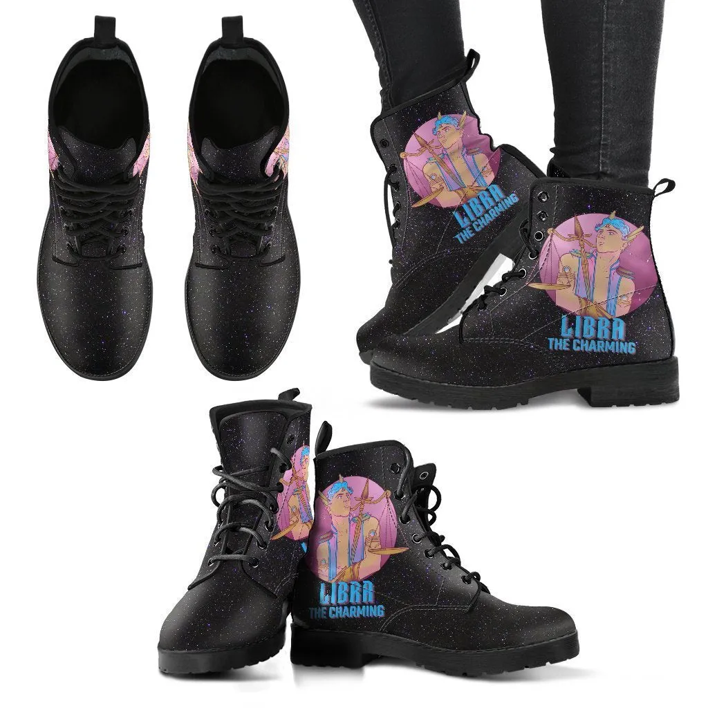 Zodiac Combat Boots - Libra #1 | Vegan Leather Lace Up Boots Women, Handmade Lace Up Boots, Women's Boots, Custom Shoes, Aesthetic Shoes, Vegan Shoes