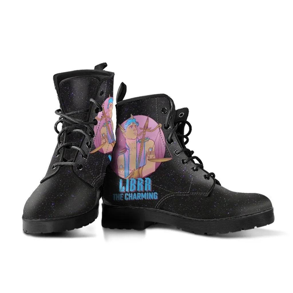 Zodiac Combat Boots - Libra #1 | Vegan Leather Lace Up Boots Women, Handmade Lace Up Boots, Women's Boots, Custom Shoes, Aesthetic Shoes, Vegan Shoes